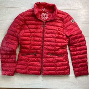 Reset Going Places Women Polyamide Red puffy Jacket Sz Medium GUC